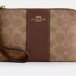 Coach Tan and Brown Wristlet